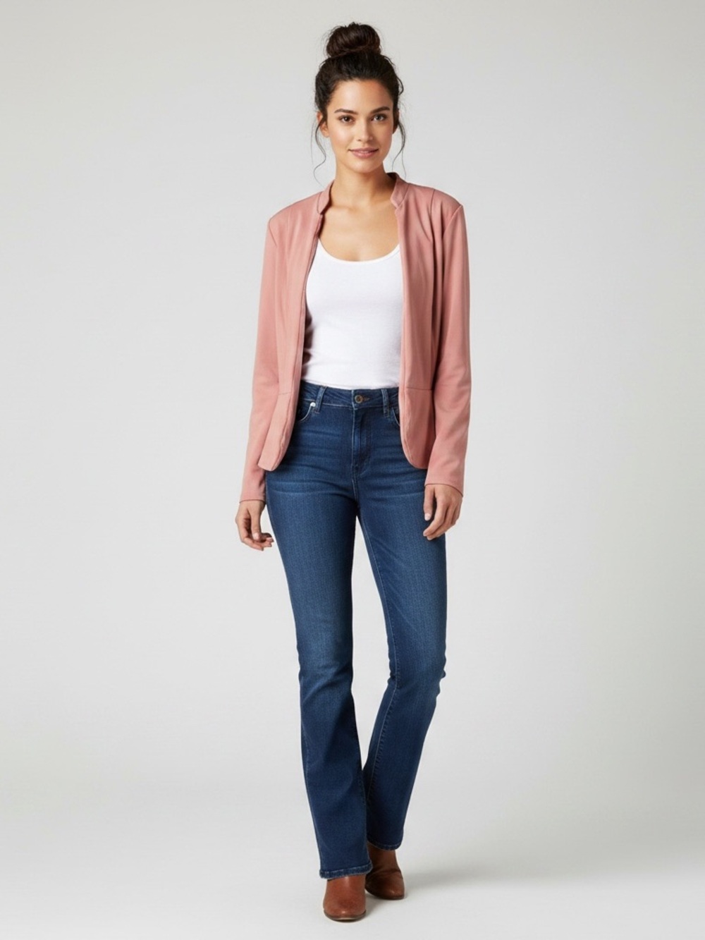 Hybrid & Co | 2000’s Pink long sleeve front clasp short blazer size large